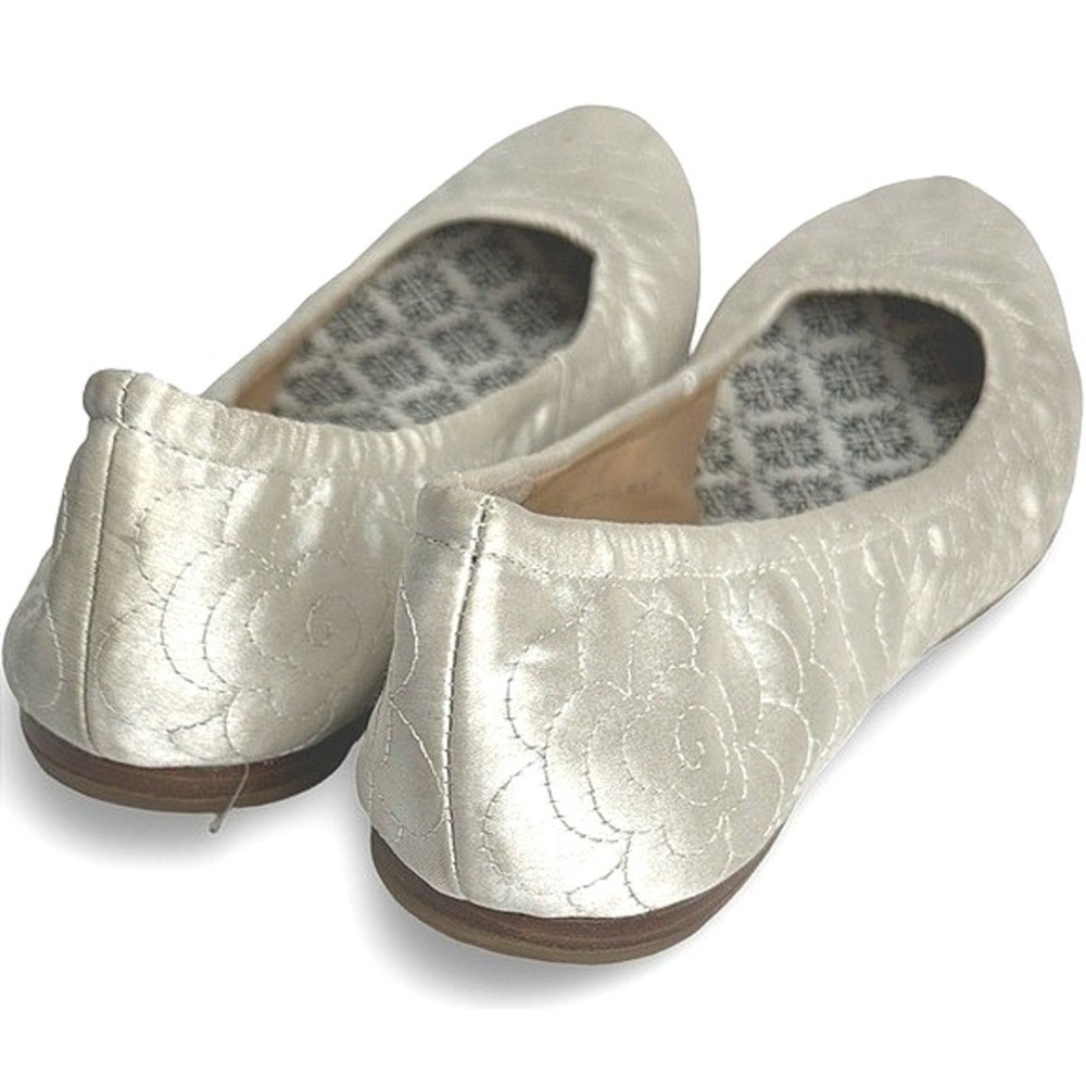 Hey Lady Smitten Ballet Flats Women's 7 Antique Silver Quilted Leather Bridal - Picture 7 of 16